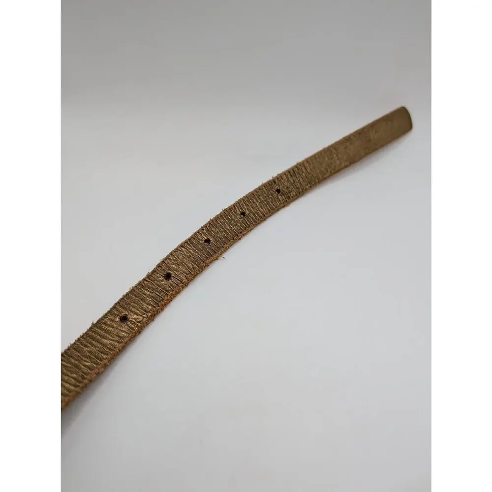 Vintage Gap Belt Medium Bronze Metallic Leather Skinny Thin Minimalist Basic